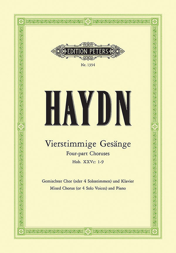 Haydn: 4-Part Songs for Mixed Choir, XXVc:1-9
