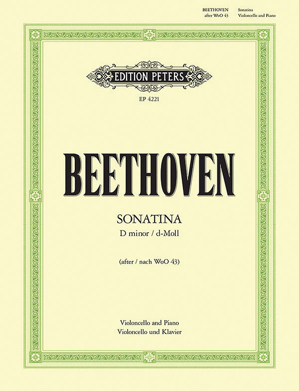 Beethoven: Mandolin Sonatina, Op. 43a (arr. for cello & piano)