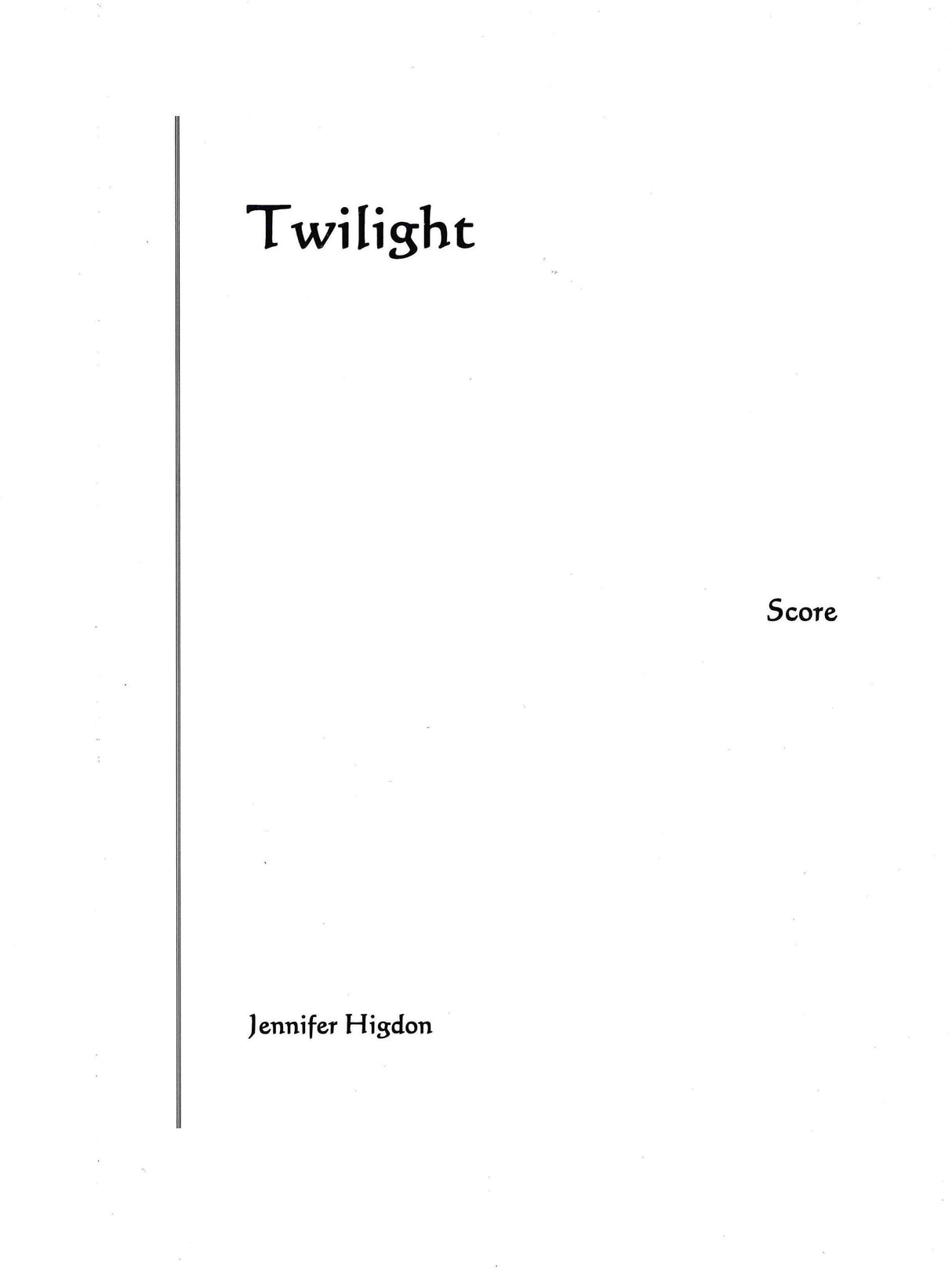 Higdon: Twilight