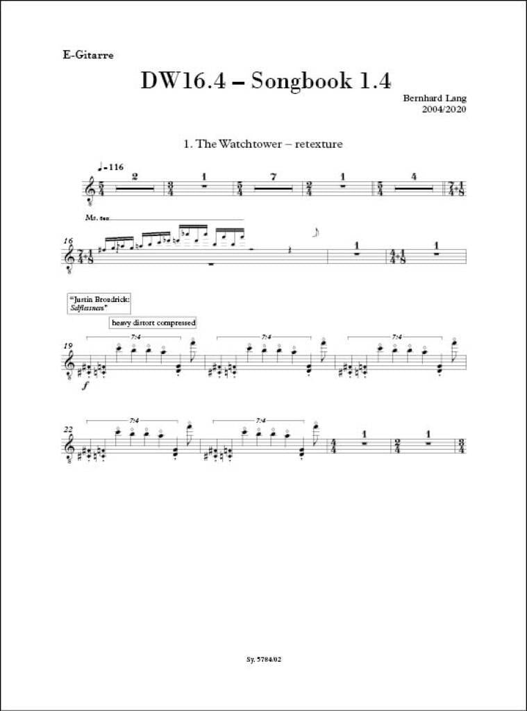 Lang: DW16.4 - Songbook I.4