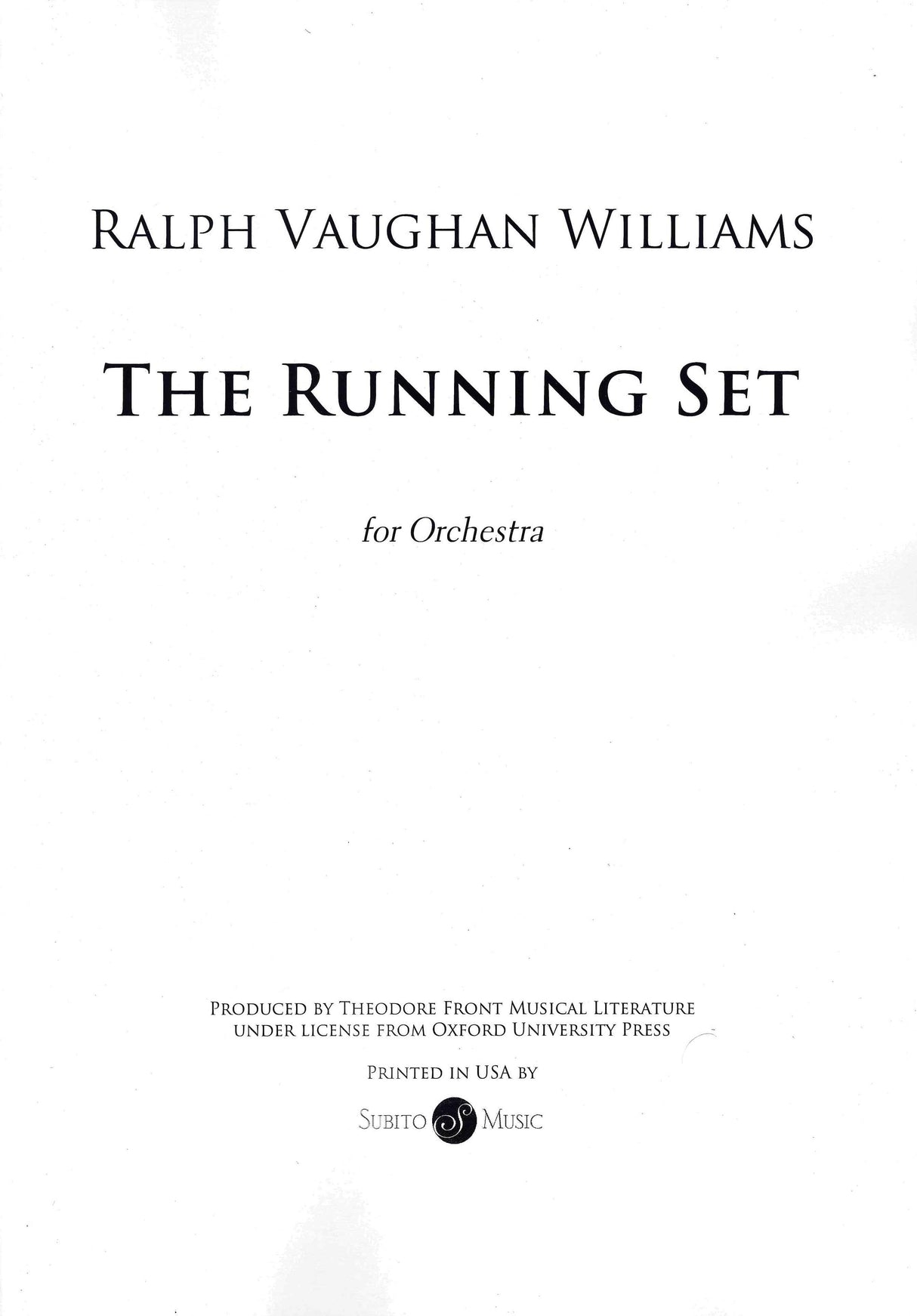 Vaughan Williams: The Running Set