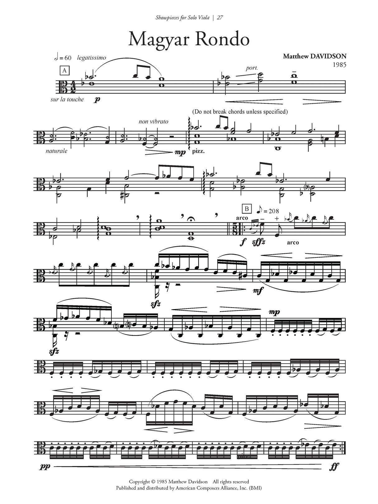 Showpieces for Solo Viola