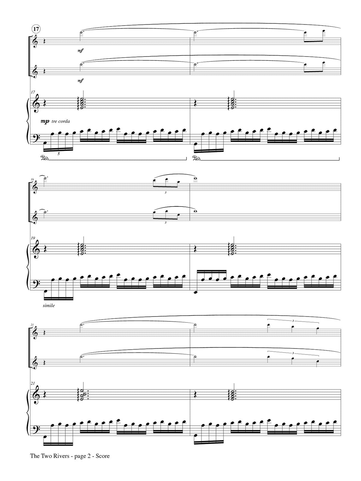 Rozman: The Two Rivers for Two Flutes and Piano