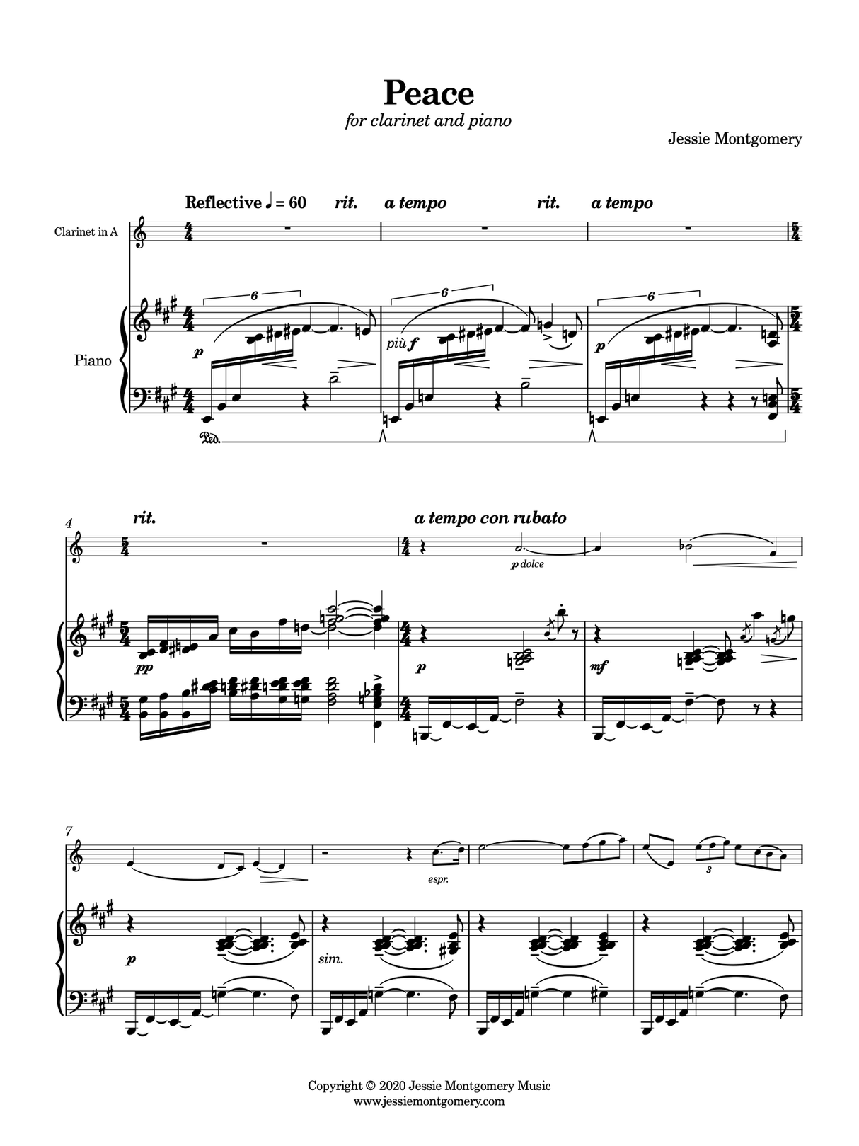 Montgomery: Peace for Clarinet and Piano