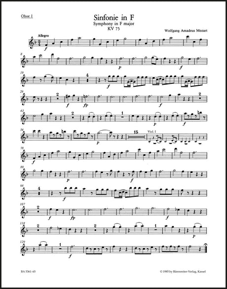 Mozart: Symphony in F Major, K. 75