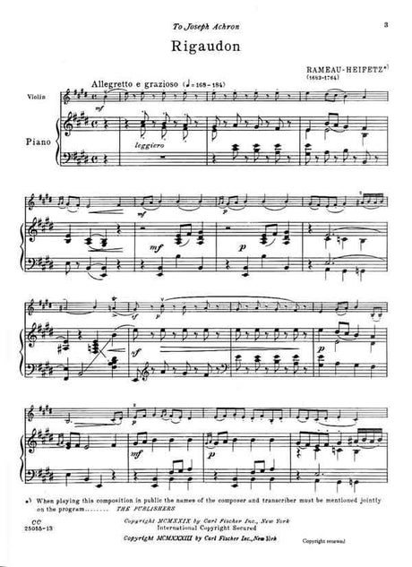 Heifetz: New Favorite Encore Folio