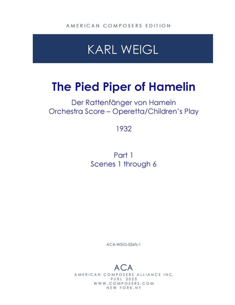 Weigl: The Pied Piper, Op. 24