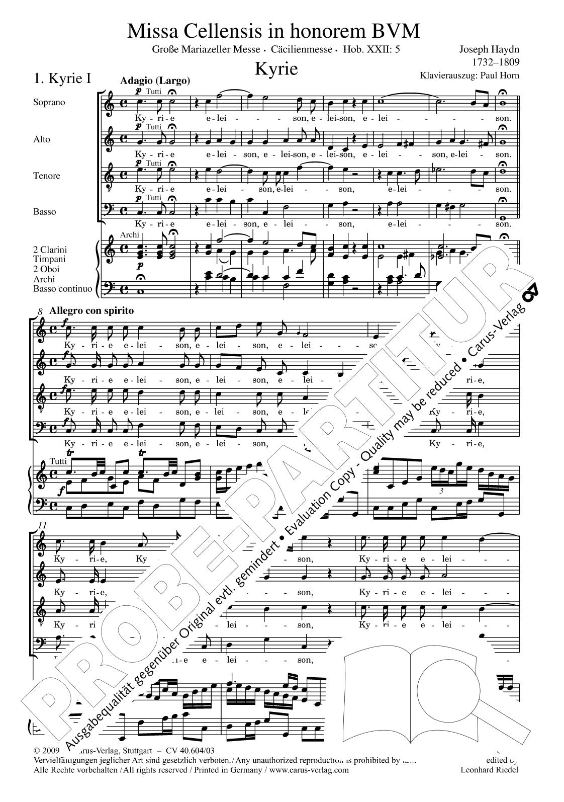 Haydn: Missa Cellensis in honorem BVM, Hob. XXII:5