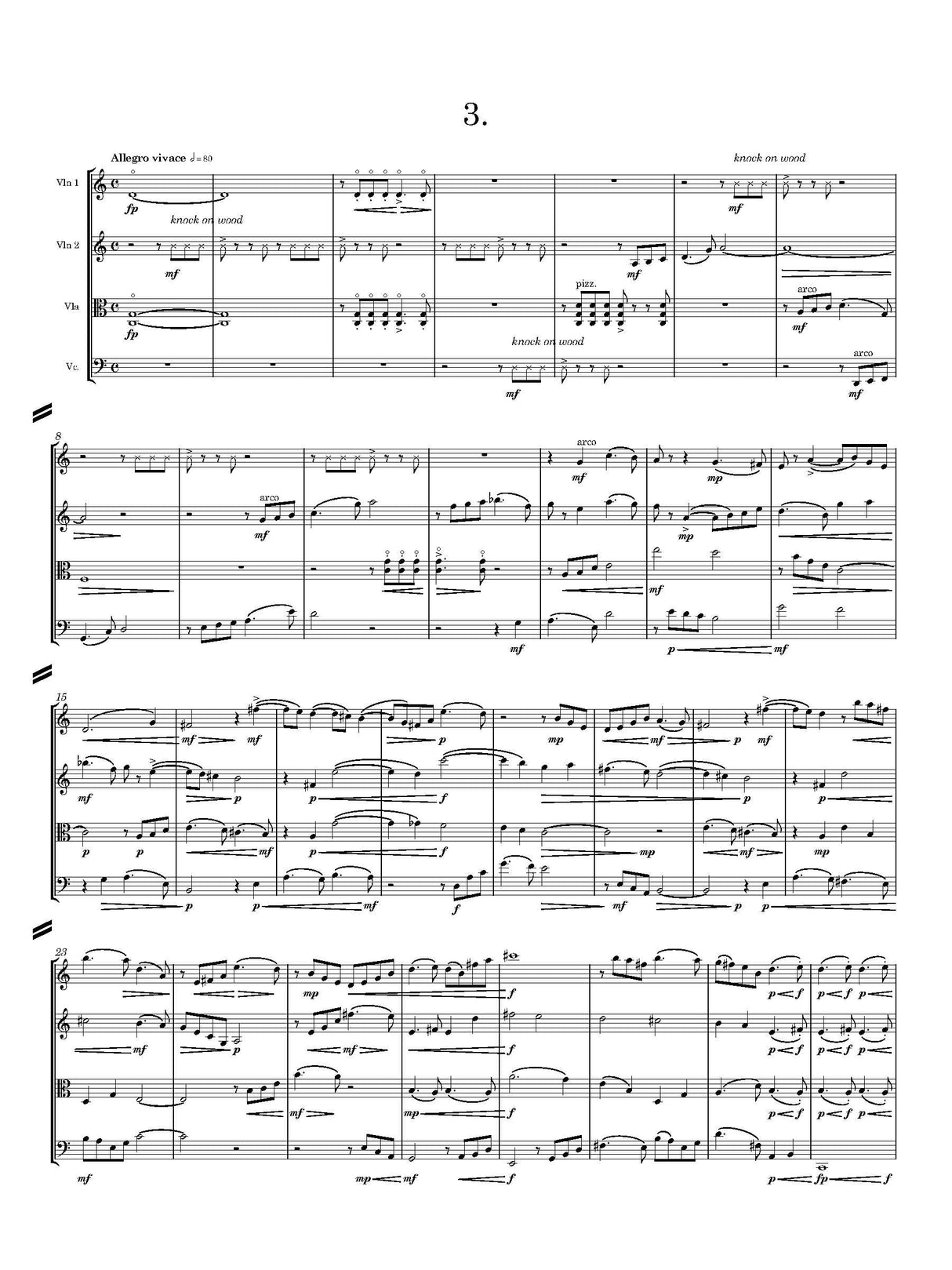 Stallcop: String Quartet No. 1