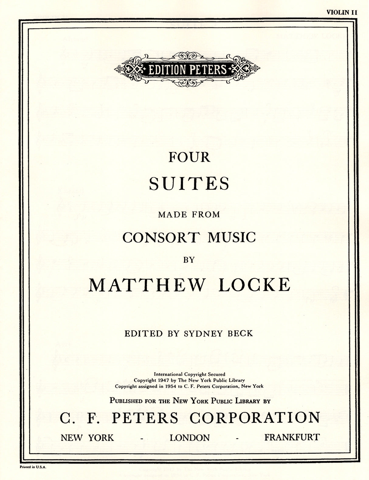 Locke: 4 Suites Made from Consort Music