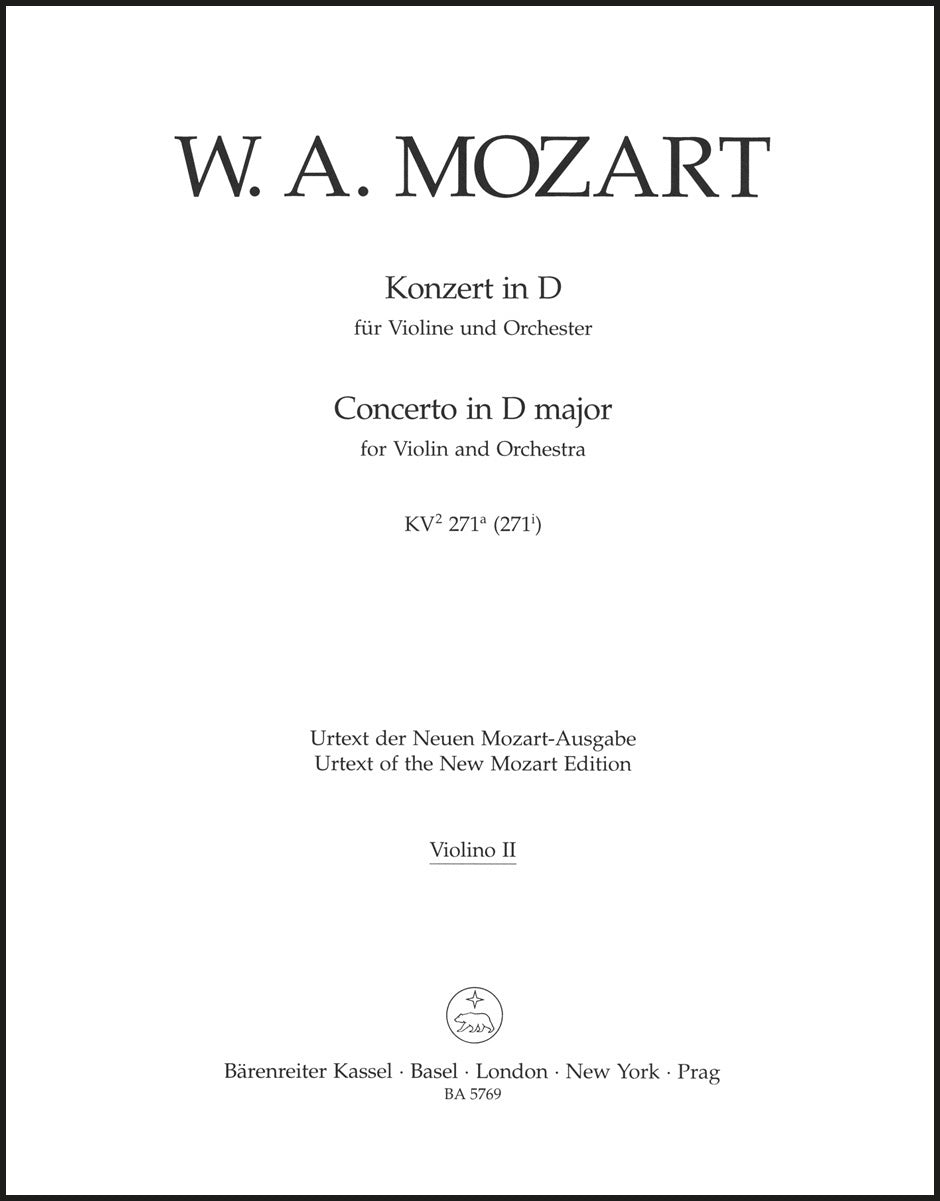 Mozart: Violin Concerto in D Major, K. 271a/271i – Ficks Music