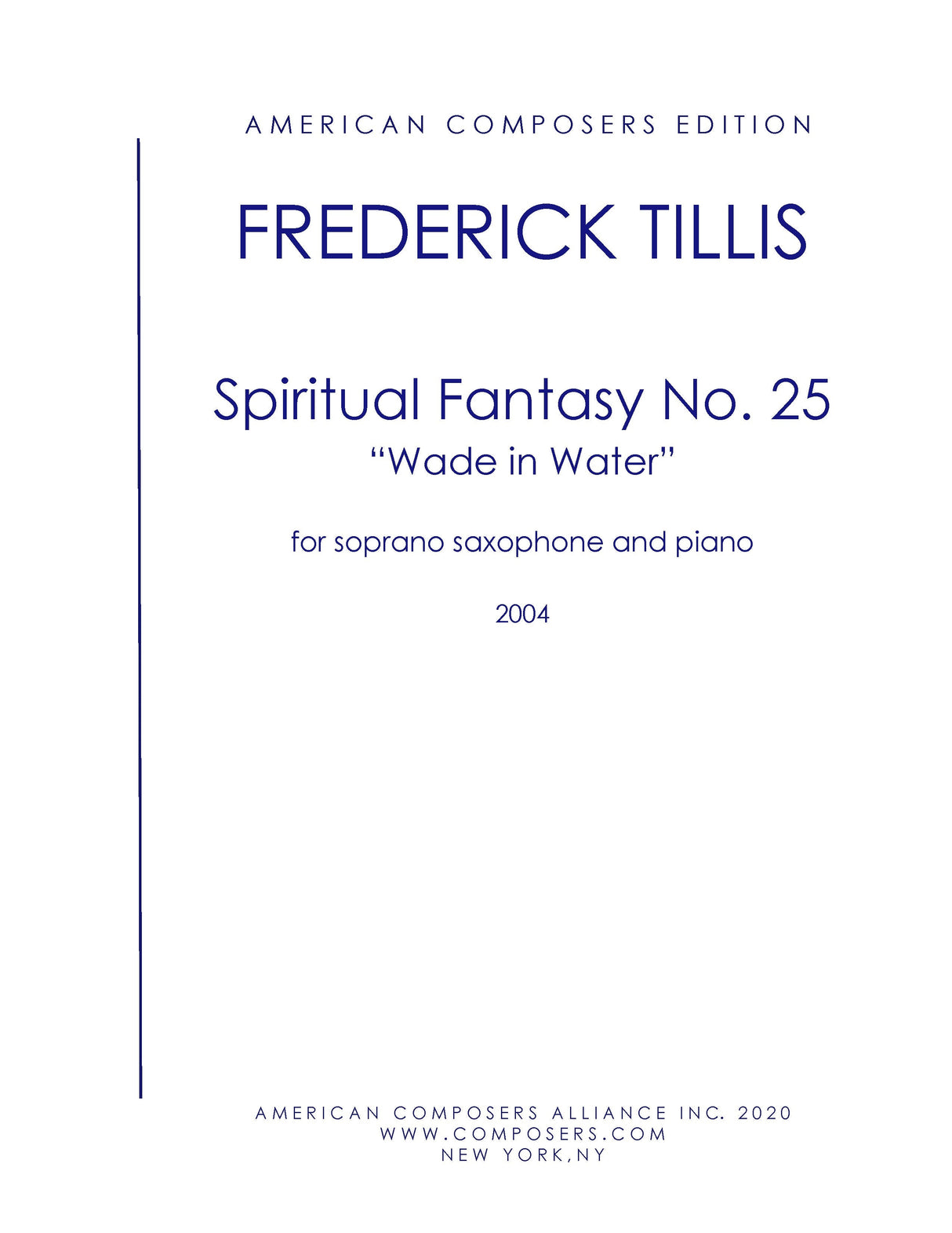 Tillis: Spiritual Fantasy No. 25