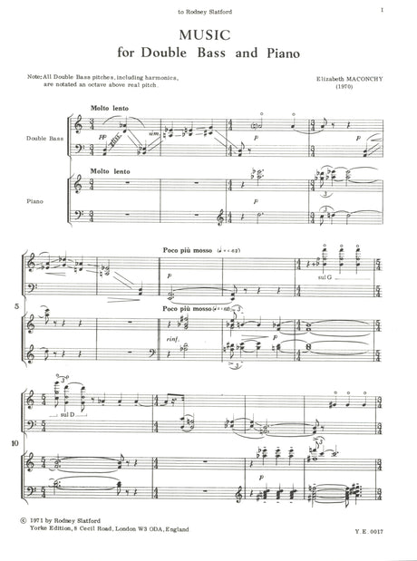 Maconchy: Music for Double Bass and Piano