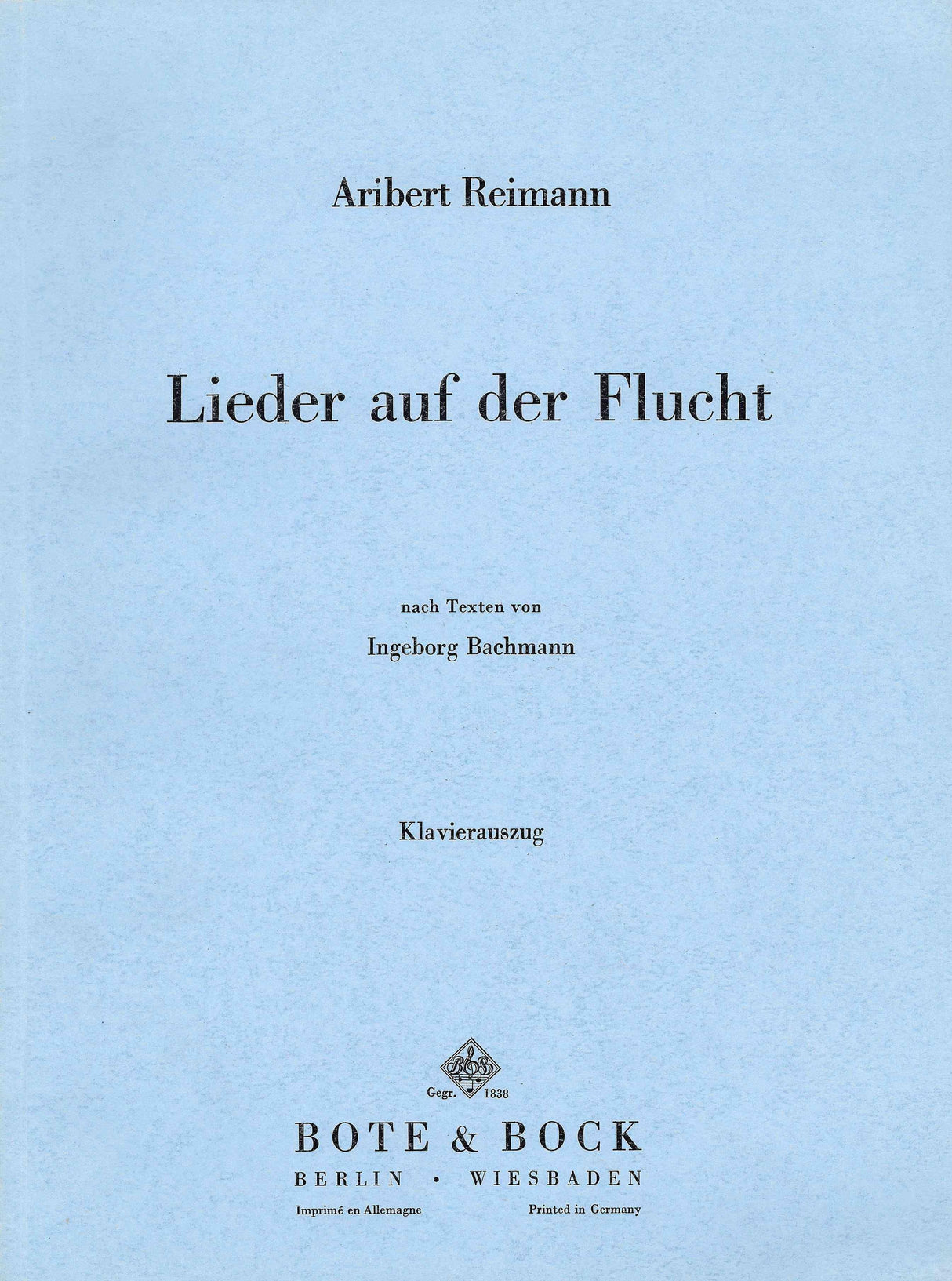 Reimann: Lieder auf der Flucht