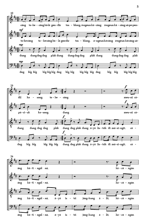 Tokecang (arr. for SATB Choir)