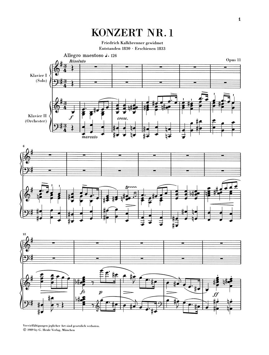 Chopin: Piano Concerto No. 1 in E Minor, Op. 11 – Ficks Music