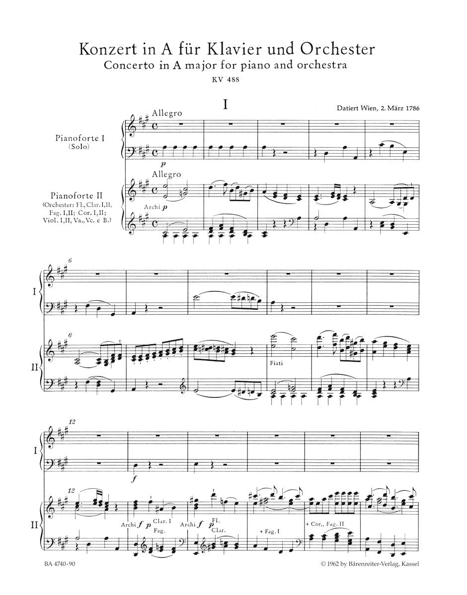 Mozart: Piano Concerto No. 23 in A Major, K. 488 – Ficks Music