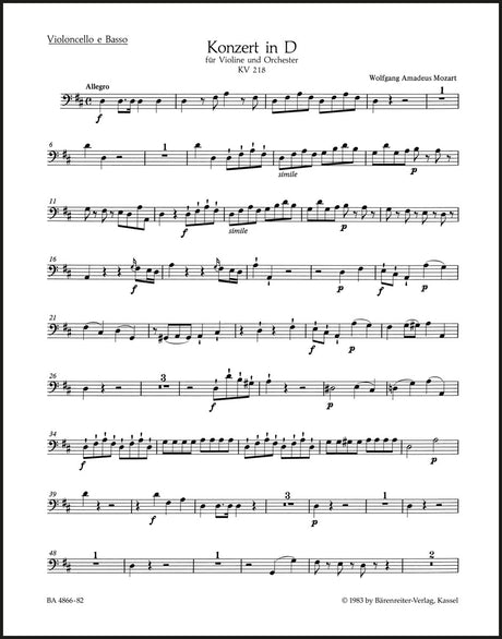 Mozart: Violin Concerto No. 4 in D Major, K. 218