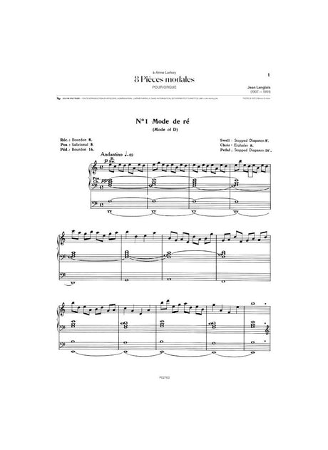 Langlais: 8 pièces modales, Op. 90