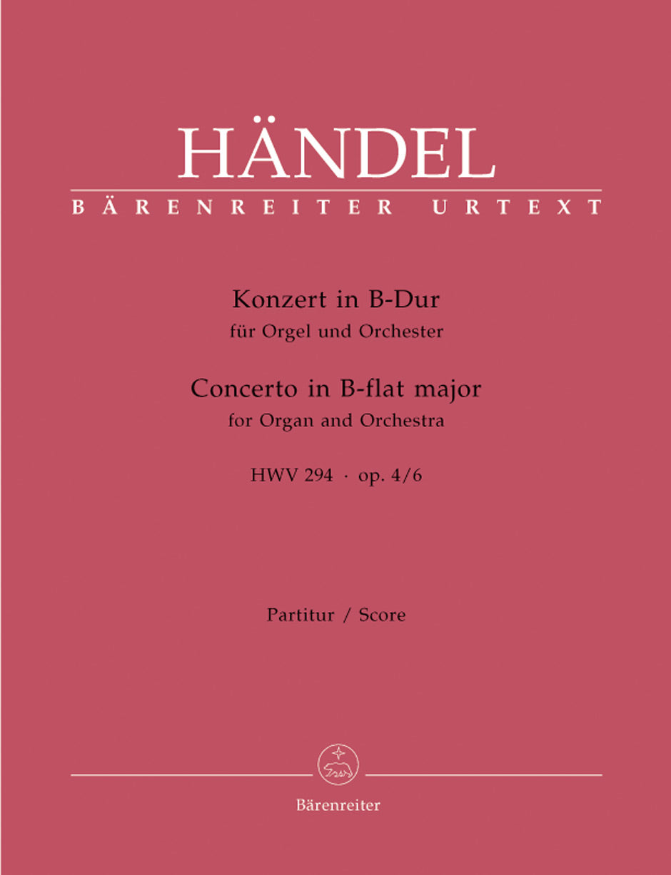 Handel: Organ Concerto in B-flat Major, HWV 294, , Op. 4, No. 6