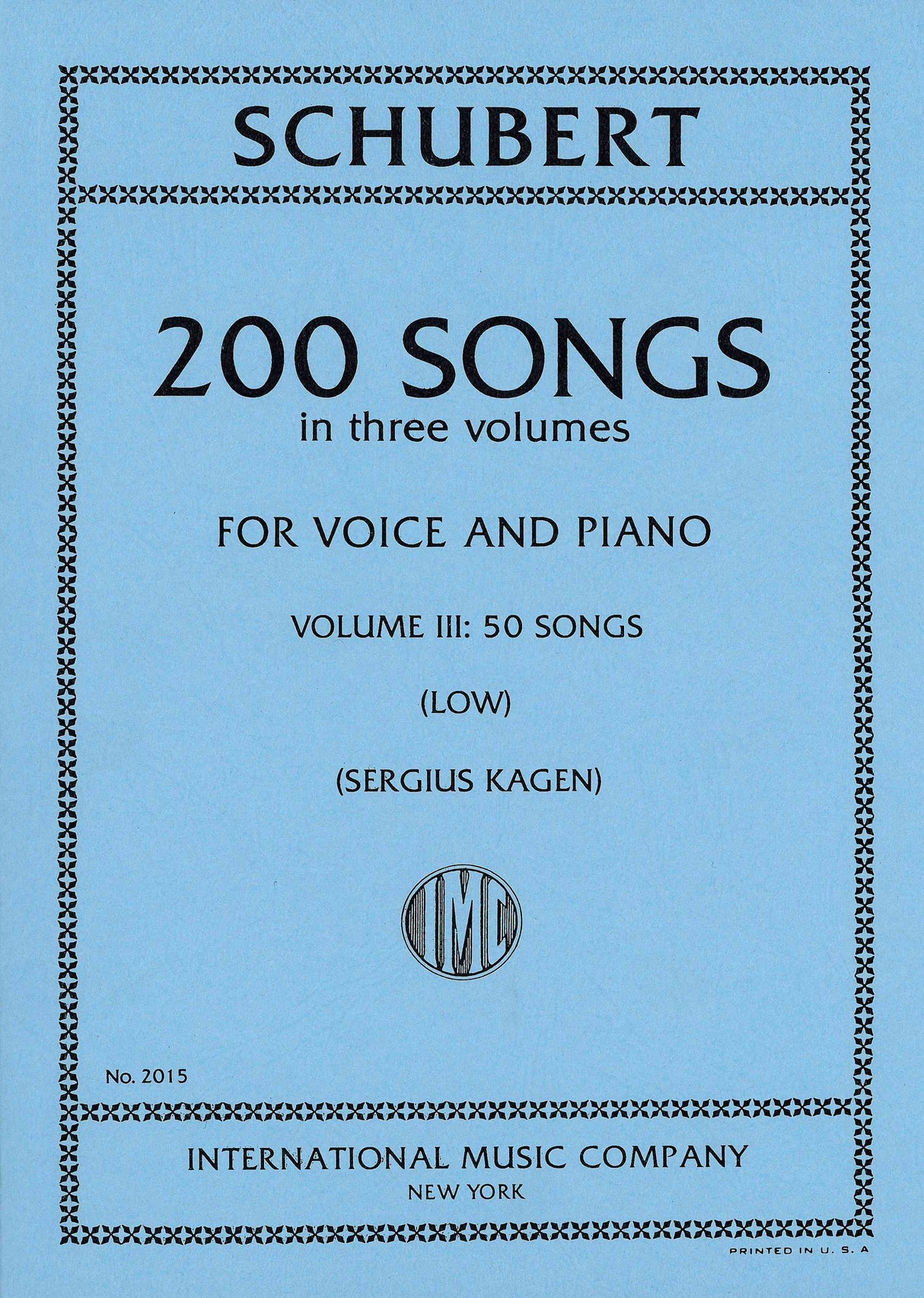 Schubert: 200 Songs. - Volume III. 50 Songs