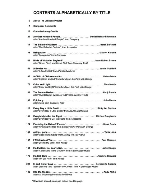 Sondheim: Liaisons – Re-imagining from the Piano