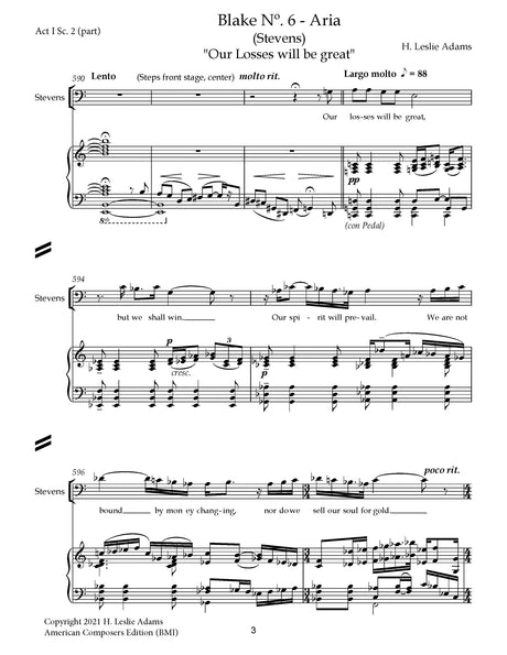 H.L. Adams: Our Losses Will Be Great (Stevens' Aria)