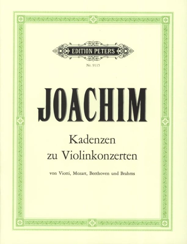 Joachim: Cadenzas to Violin Concertos – Ficks Music