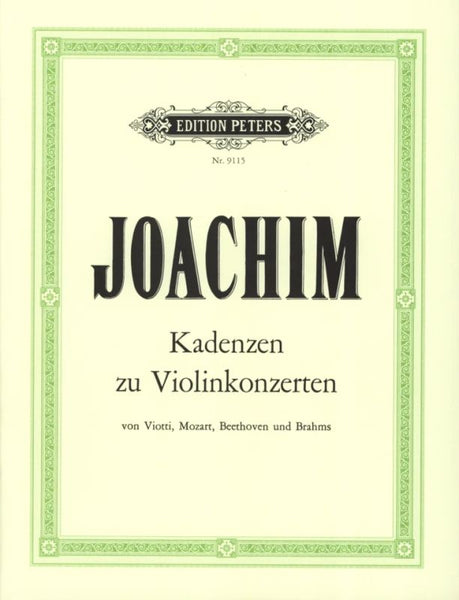 Joachim: Cadenzas to Violin Concertos – Ficks Music