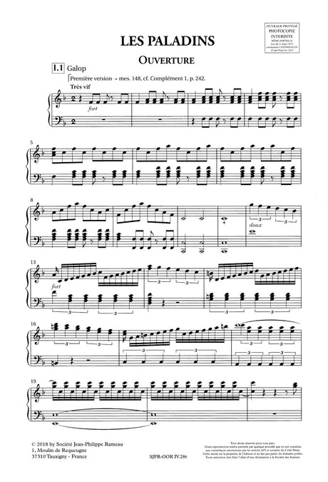 Rameau: Les Paladins, RCT 51