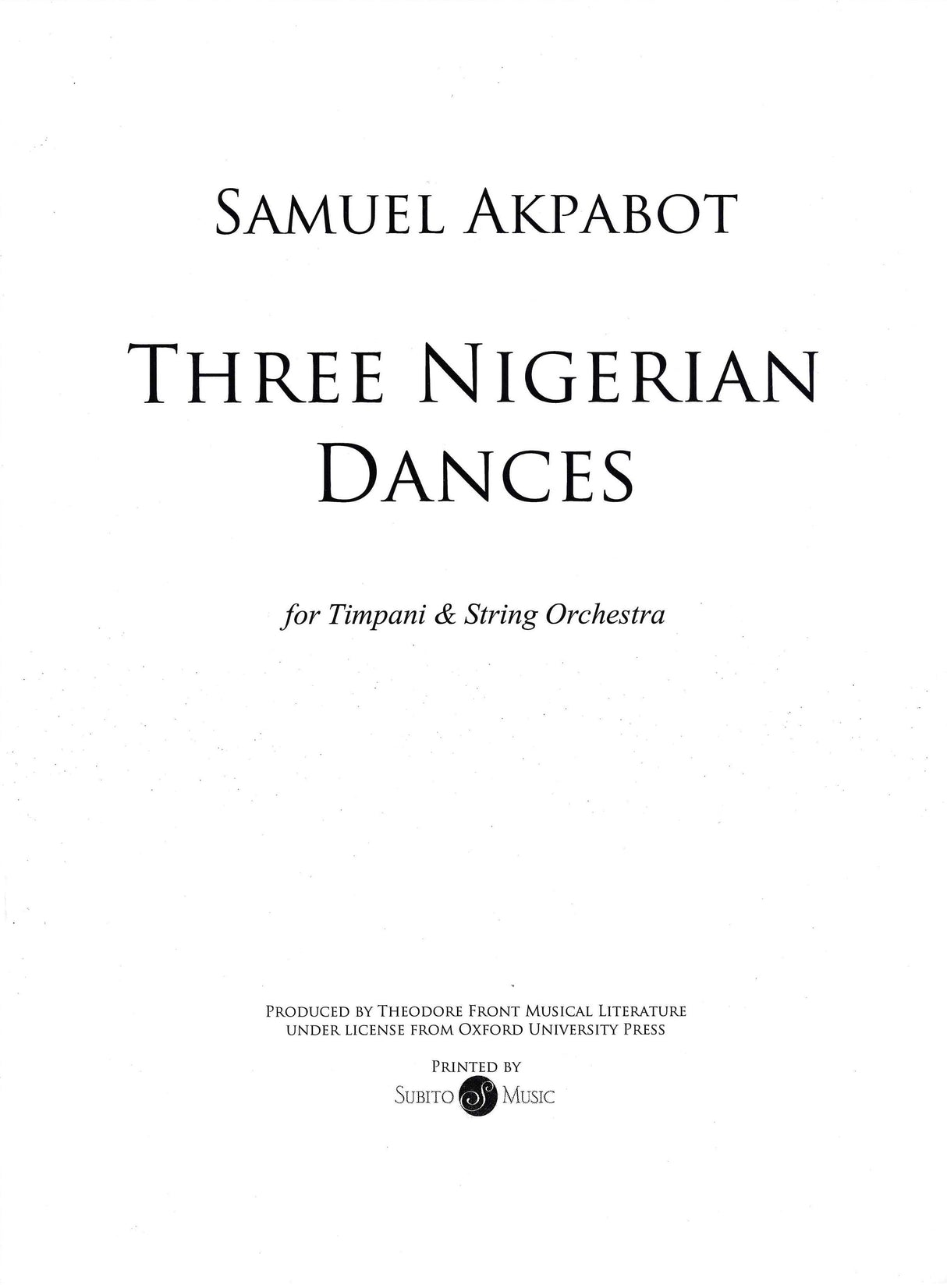 Akpabot: Three Nigerian Dances