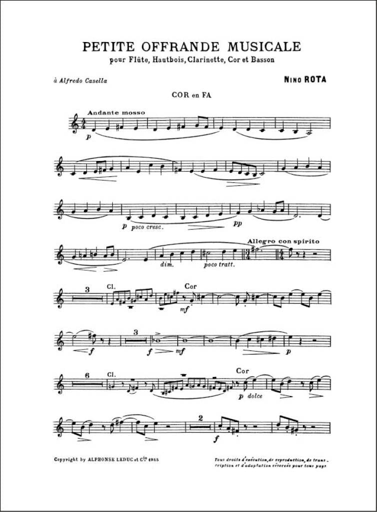 Rota: Petite Offrande Musicale