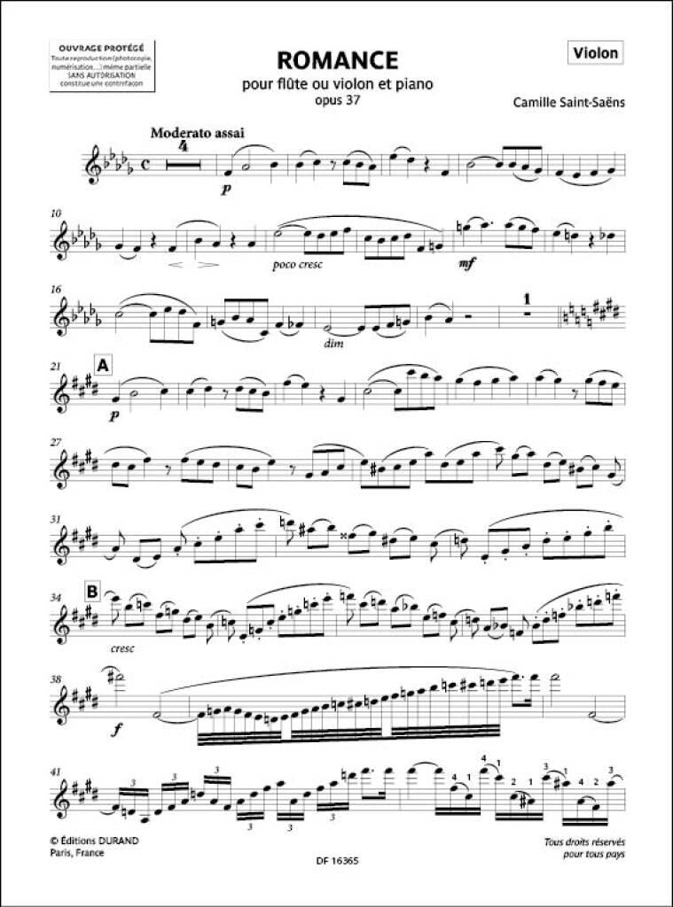Saint-Saëns: Romance, Op. 37