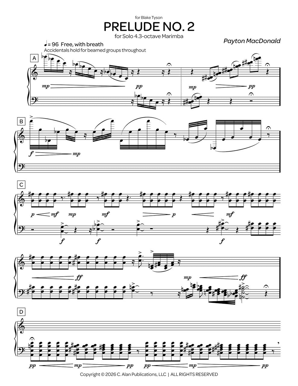 MacDonald: Marimba Prelude No. 2