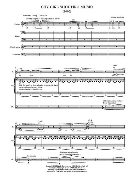 Mazzoli: Shy Girl Shouting Music