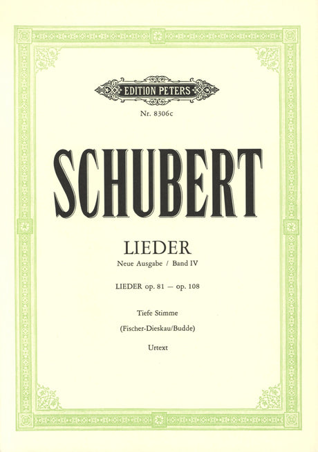 Schubert: Lieder - Volume 4 (opp. 81-108)