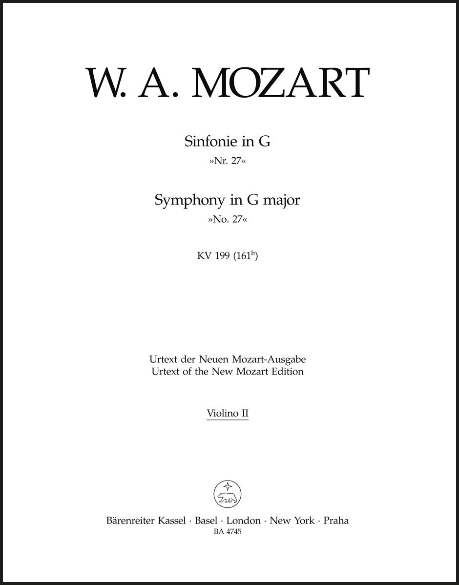 Mozart: Symphony No. 27 in G Major, K. 199 (161b)