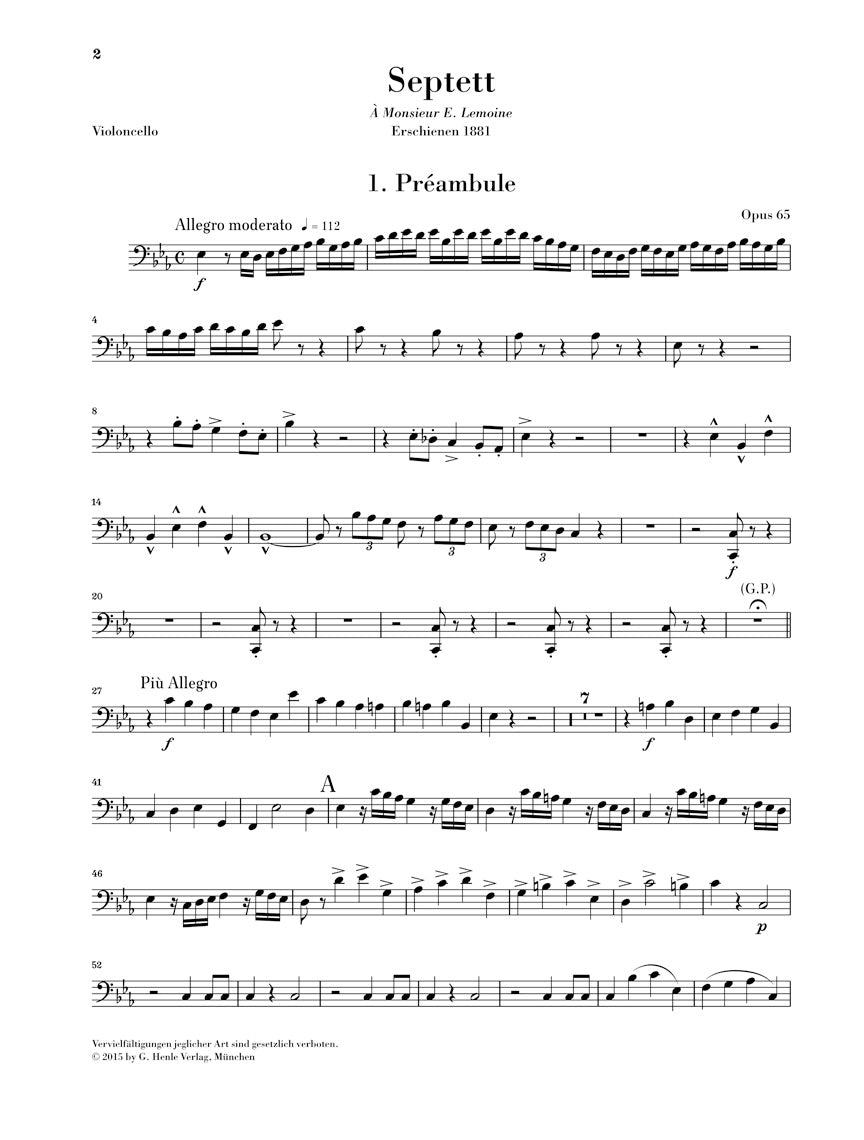 Saint-Saëns: Septet in E-flat Major, Op. 65