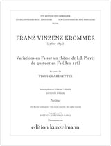 Krommer: Variations on a Theme of Pleyel (arr. for clarinet trio)