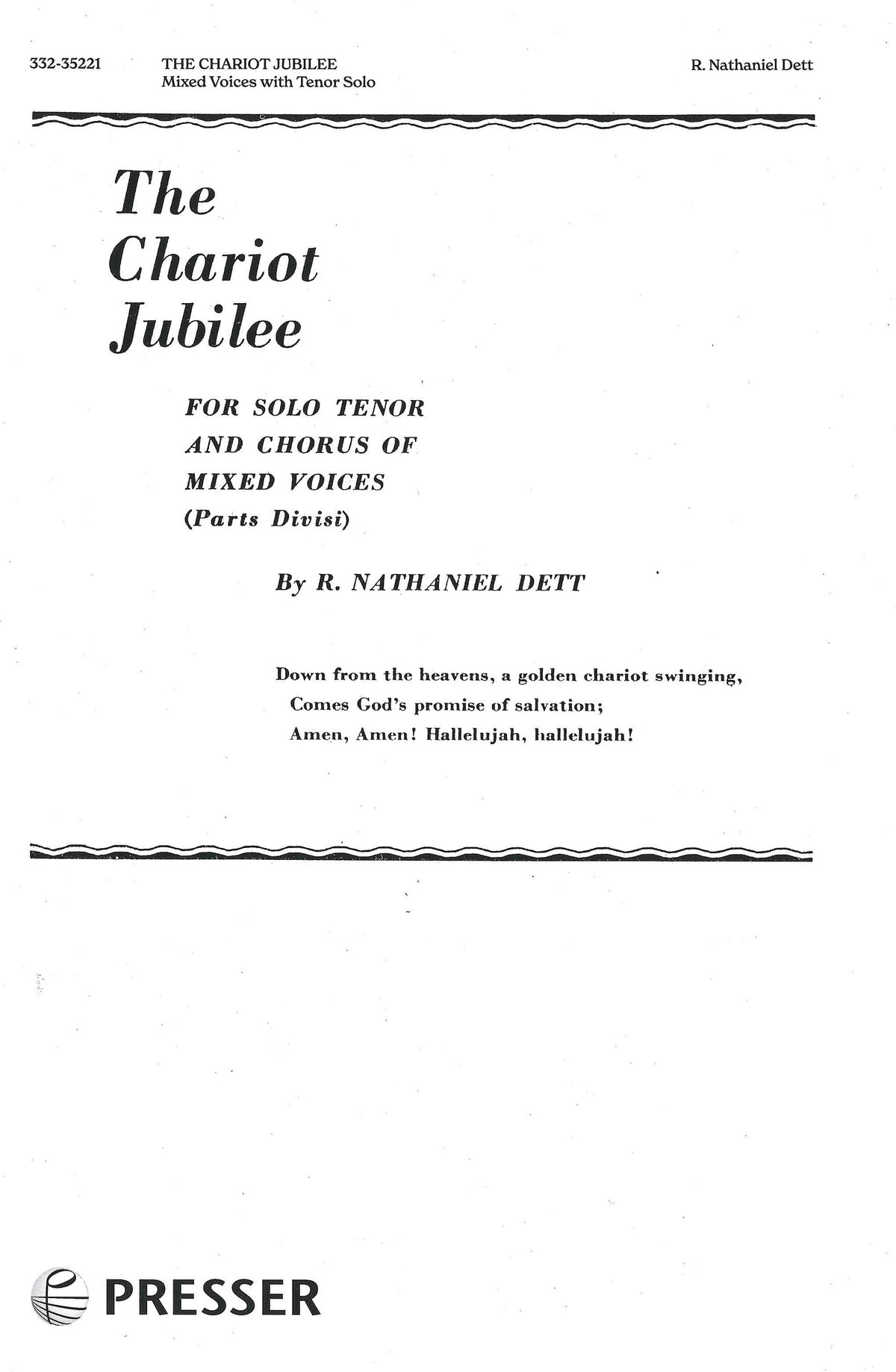 Dett: The Chariot Jubilee