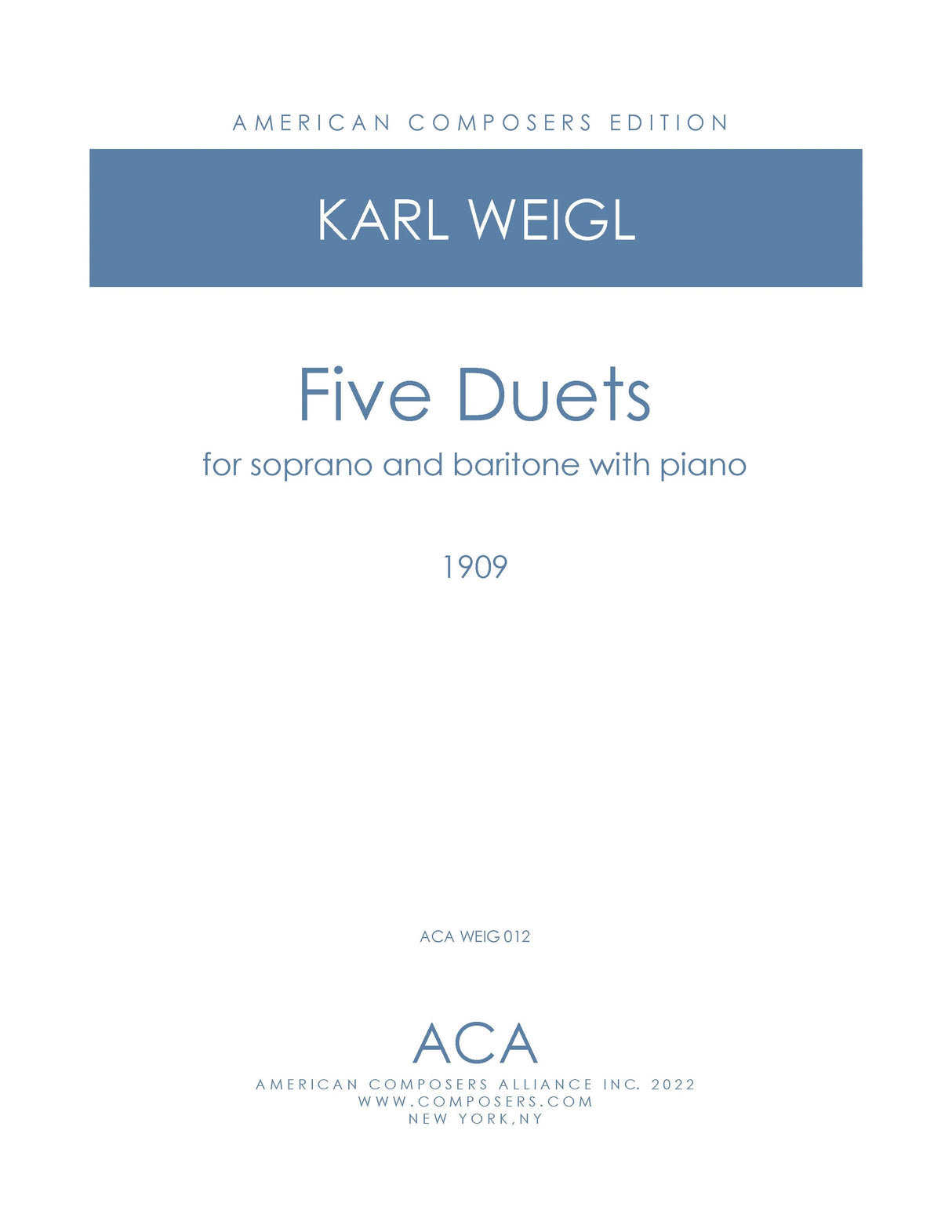 Weigl: Five Duets