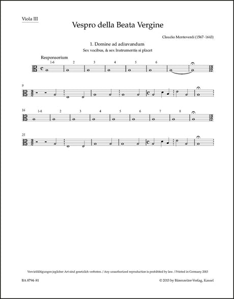 Monteverdi: Vespro della Beata Vergine