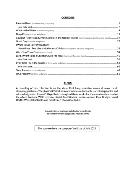 The Shawn E. Okpebholo Collection of Spirituals - Volume 1