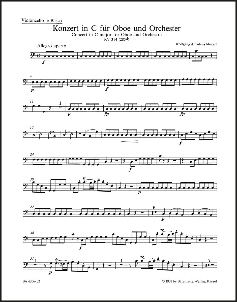 Mozart: Oboe Concerto in C Major, K. 314 (285d)