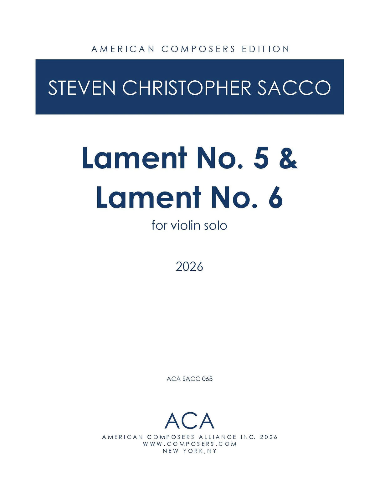 Sacco: Laments Nos. 5 & 6