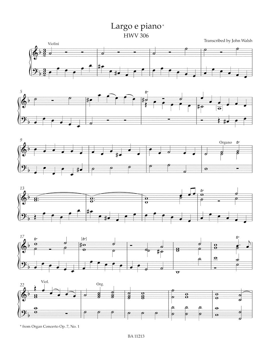 An Easy Handel Organ Album