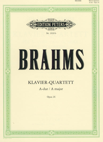 Brahms: Piano Quartet No. 2 in A Major, Op. 26 – Ficks Music