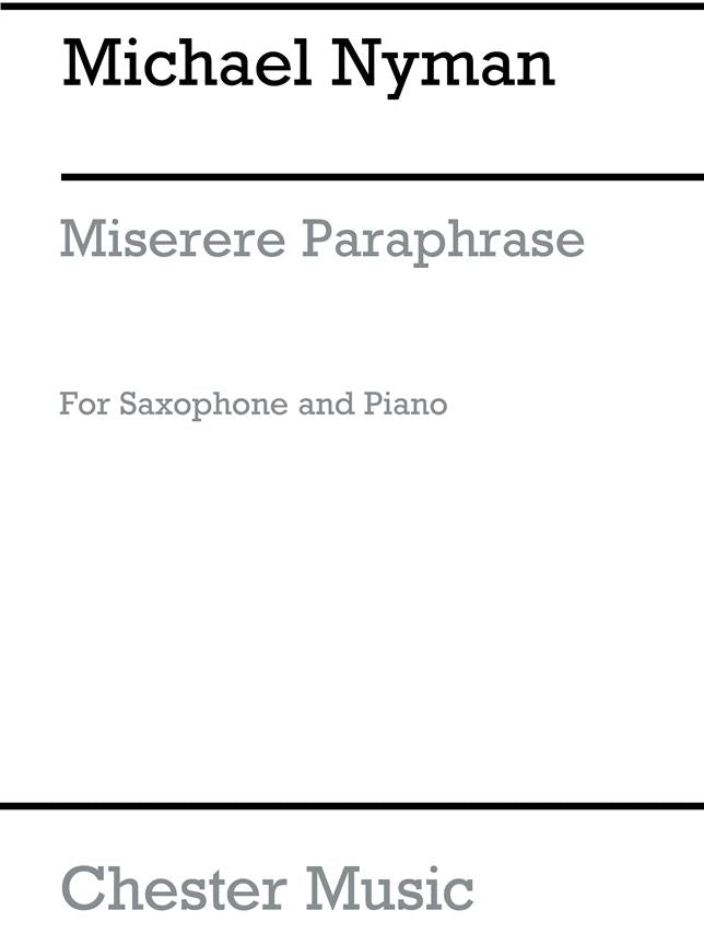 Nyman: Miserere Paraphrase