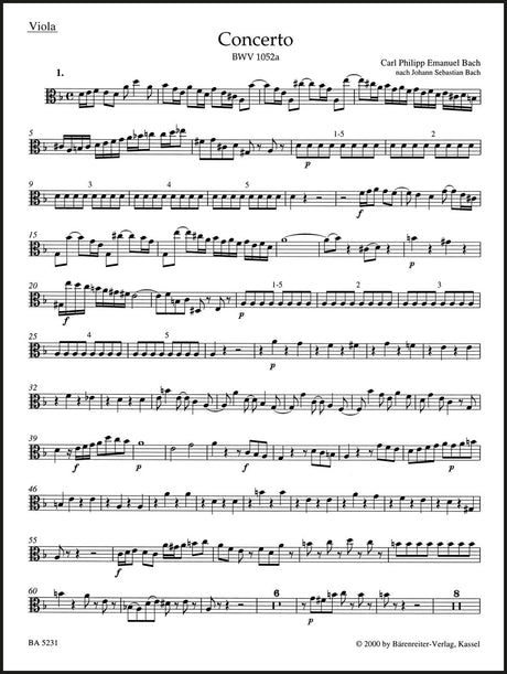 C.P.E. Bach: Harpsichord Concerto in D Minor, BWV 1052a