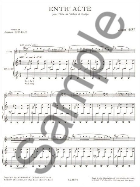 Ibert: Entr'acte (Version with Harp)